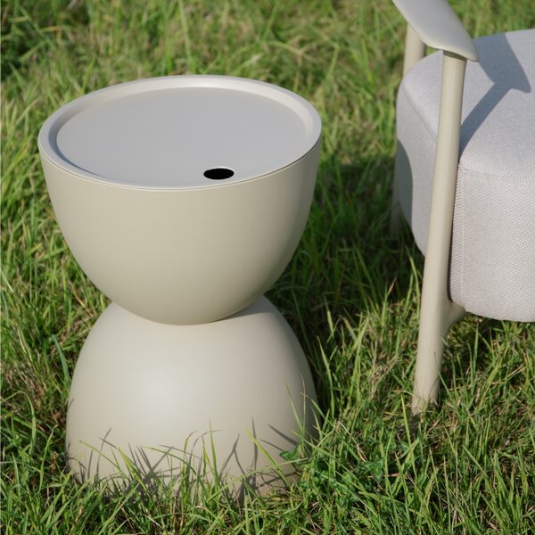 -25 % Dny MOMENTI– White Label Béžový plastový zahradní stolek MARA 34 cm