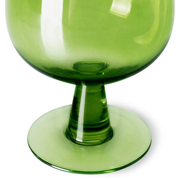 Set 4ks zelená lim sklenice na víno na nízké noze The Emeralds - Ø 8*11cm/ 250ml - HKLIVING