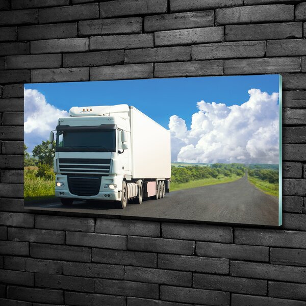 Foto obraz sklo tvrzené Bílé dodávky osh-88989460