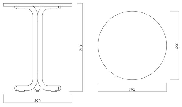 Noo.ma Modrý kovový zahradní bistro stolek Nokk ⌀ 59 cm