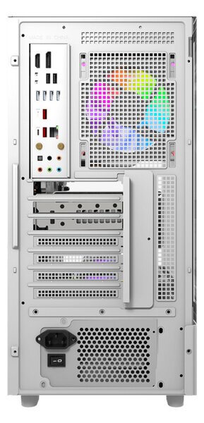 Počítačová skříň DarkFlash DS950V s displejem (bílá) + 6 ventilátorů