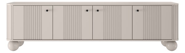 TV stolek Vesper 4D 187 cm - kašmírový / černé úchytky / kulaté kašmírové nožky