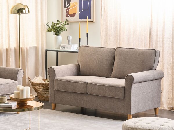 Pohovka 2místná RONNEBY Tkanina Světle hnědá