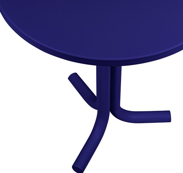 Noo.ma Modrý kovový zahradní bistro stolek Nokk ⌀ 59 cm