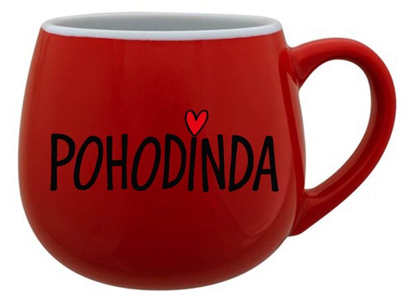 POHODINDA - červený keramický hrníček 300 ml