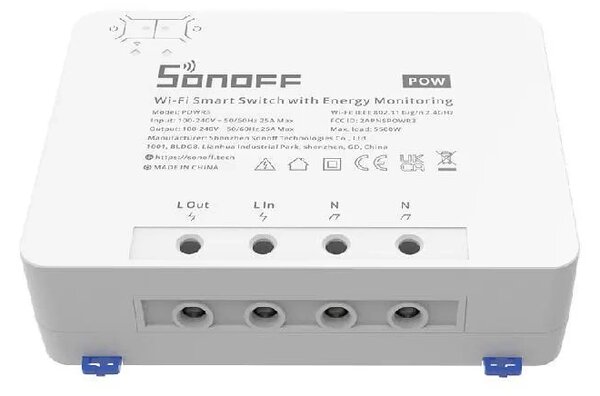 Chytrý vypínač WiFi s monitorováním spotřeby energie Sonoff POWR3 (25A/5500W)