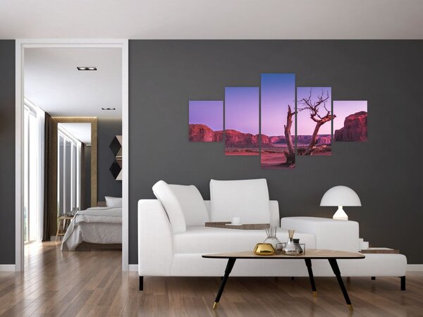 Obraz stromu u červených skal (125x70 cm)