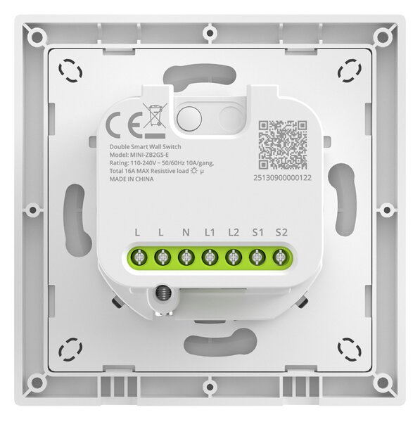 Dvoukanálový nástěnný vypínač SONOFF MINI-ZB2GS-E ZigBee