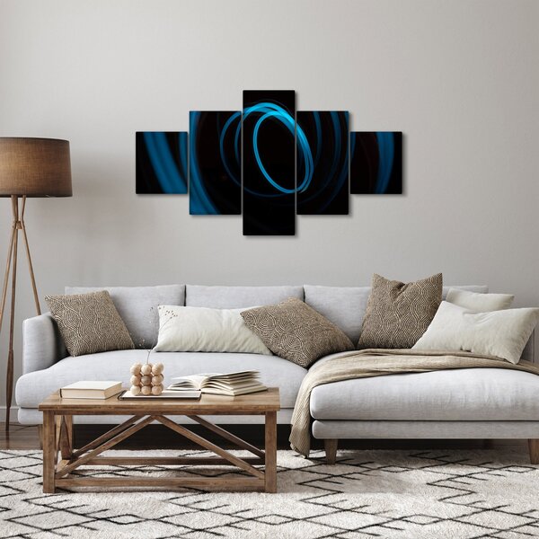 Obraz modré čáry (125x70 cm)