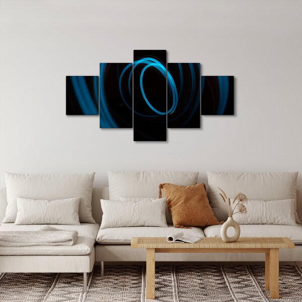 Obraz modré čáry (125x70 cm)