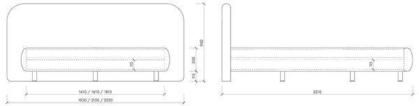 -25 % Dny MOMENTI– noo.ma Zelená bouclé dvoulůžková postel Mumo 160 x 200 cm