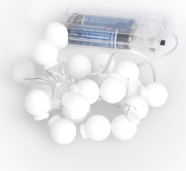 SOLIGHT LED vánoční řetěz barevné koule, 20x LED, 2m, 2x AA