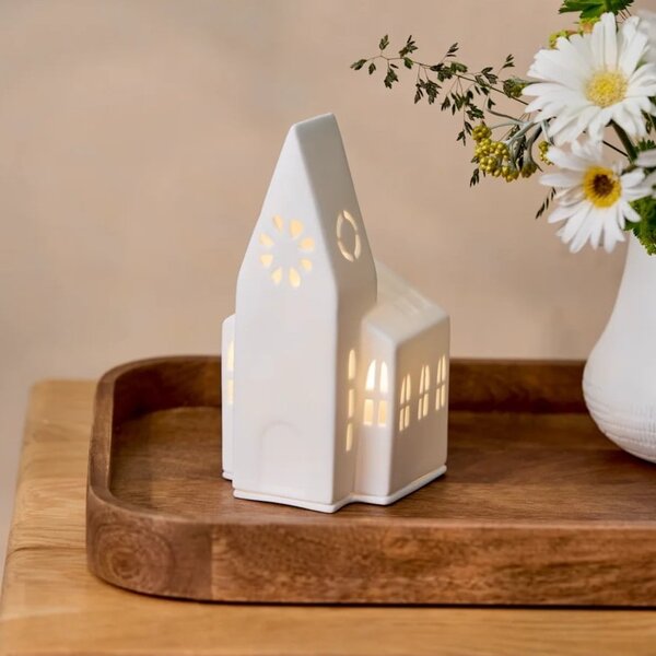 Porcelánový svícen Church 18 cm