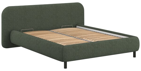 -25 % Dny MOMENTI– noo.ma Zelená bouclé dvoulůžková postel Mumo 160 x 200 cm