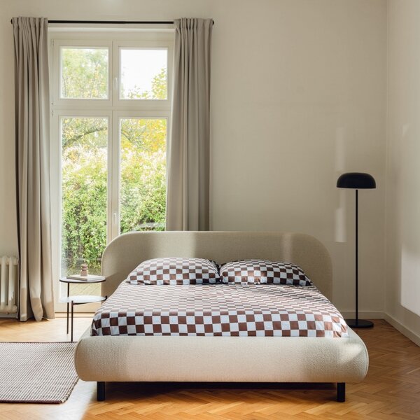 -25 % Dny MOMENTI– noo.ma Zelená bouclé dvoulůžková postel Mumo 160 x 200 cm