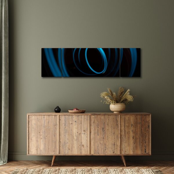 Obraz modré čáry (170x50 cm)