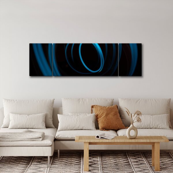Obraz modré čáry (170x50 cm)