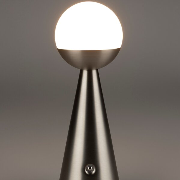 Zuiver Stříbrná kovová dobíjecí stolní LED lampa BELLO
