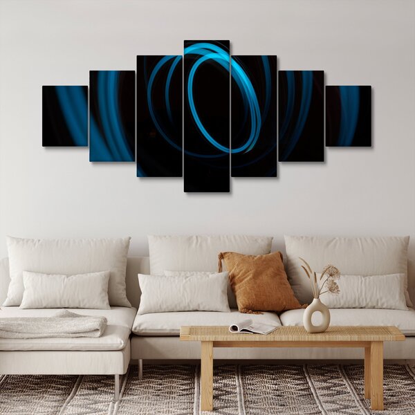 Obraz modré čáry (210x100 cm)