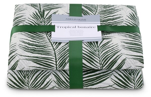 AmeliaHome Oboustranný prošívaný přehoz Bonaire 220x240 cm tropický, velikost 220x240