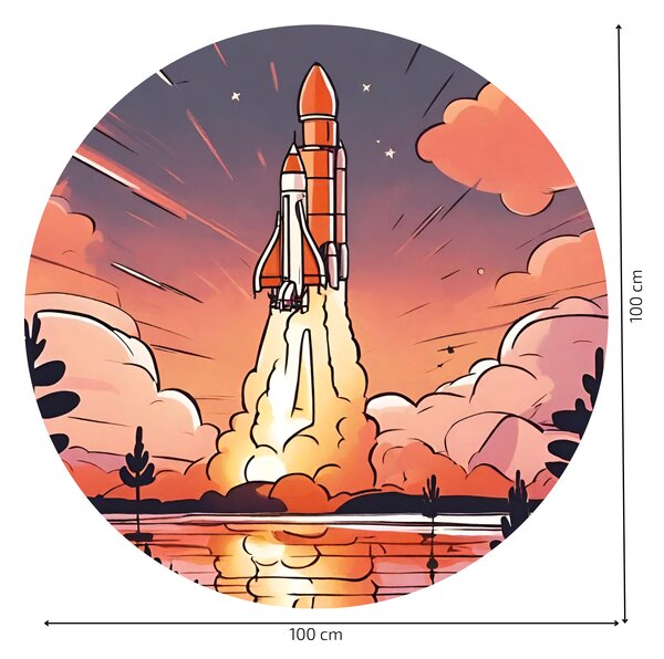PIPPER. Kruhová samolepka na zeď "Start raketoplánu" Velikost: 60cm