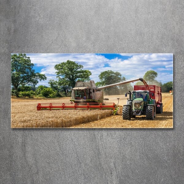 Foto obraz sklo tvrzené Kombajn a traktor osh-89579937