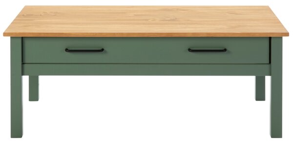 -25 % Dny MOMENTI– Olivově zelený borovicový konferenční stolek Marckeric Miranda 100 x 55 cm