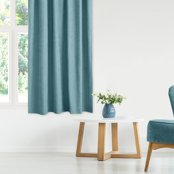 HOMEDE Závěs MILANA klasická transparentní vlnovka 7 cm modrý