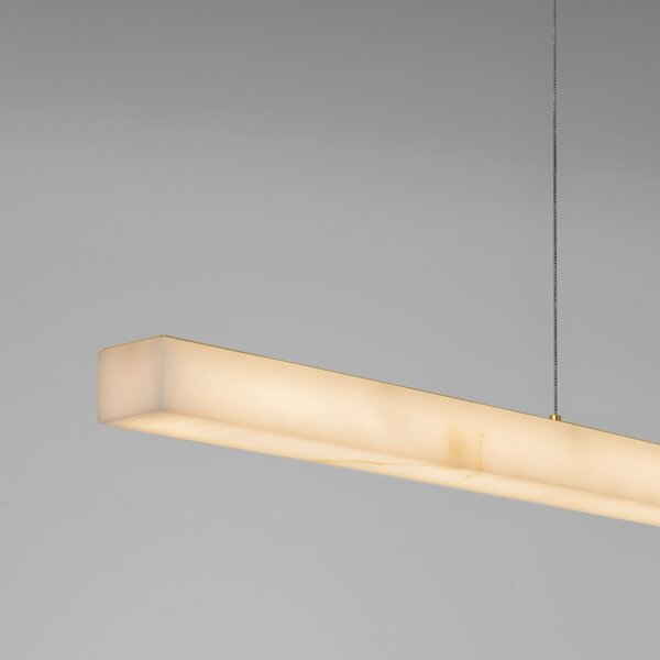 Nova Luce Bílé závěsné LED světlo Vaster 120 cm se zlatým zavěšením