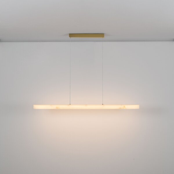 Nova Luce Bílé závěsné LED světlo Vaster 120 cm se zlatým zavěšením