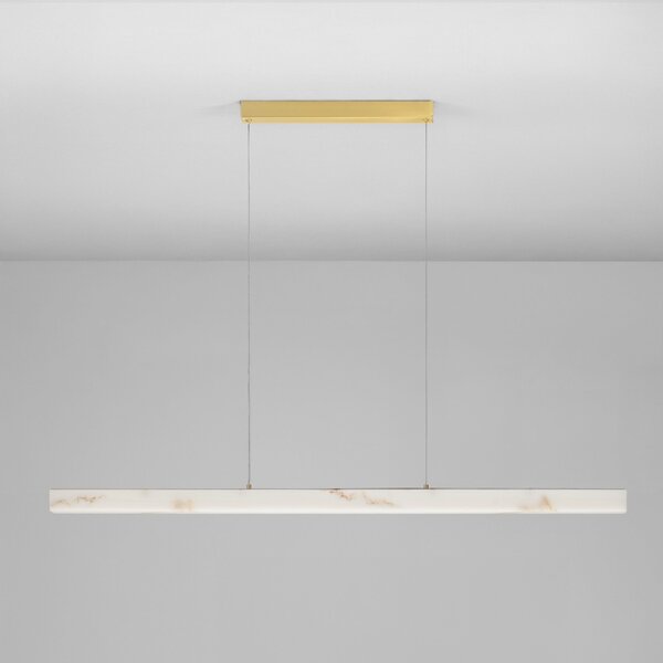 Nova Luce Bílé závěsné LED světlo Vaster 120 cm se zlatým zavěšením