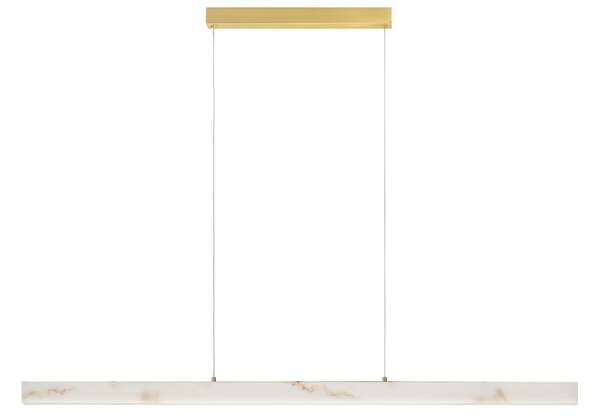 Nova Luce Bílé závěsné LED světlo Vaster 120 cm se zlatým zavěšením