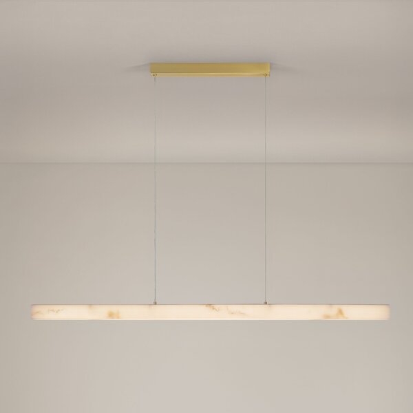 Nova Luce Bílé závěsné LED světlo Vaster 120 cm se zlatým zavěšením