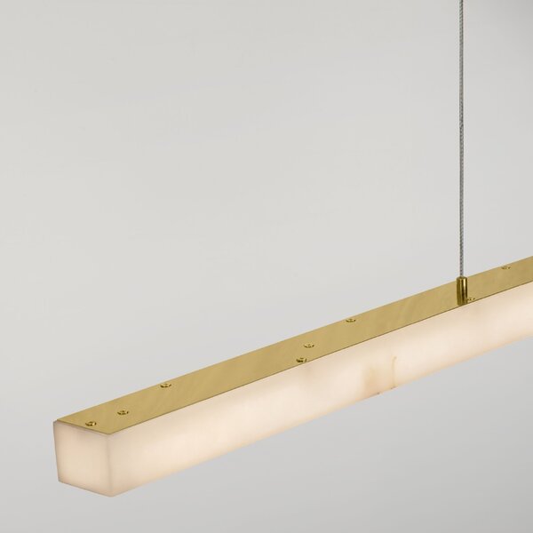 Nova Luce Bílé závěsné LED světlo Vaster 120 cm se zlatým zavěšením