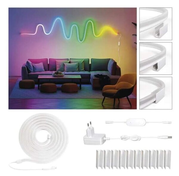 Emos ZPW313I GO SMART - LED RGB ohebný pásek NEON, stmívatelný, WIFI, 3 metry (Ohebný neonový pásek ovládaný mobilní aplikací)