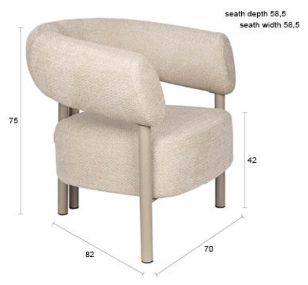 Zuiver Béžové lounge křeslo HEELS