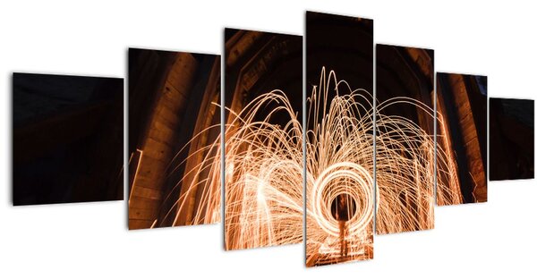 Obraz - Světelná show na kolejích (210x100 cm)
