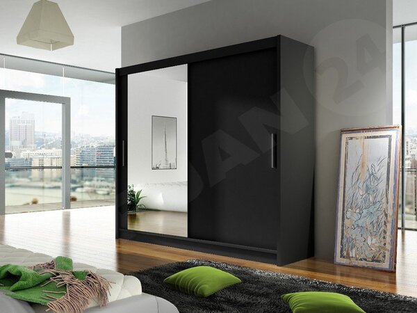 Skříň London VI, Barva: černá, Osvětlení: bez osvětlení 5902928050691