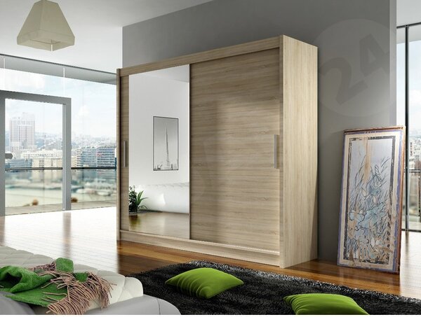 Skříň London VI, Barva: černá, Osvětlení: bez osvětlení 5902928050691