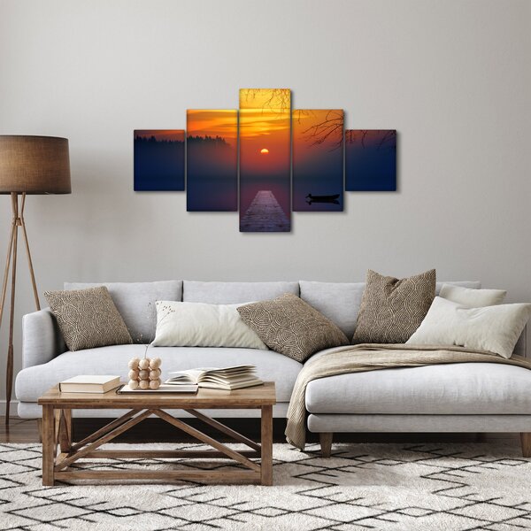 Obraz mostu při západu slunce (125x70 cm)