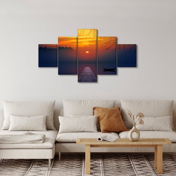 Obraz mostu při západu slunce (125x70 cm)