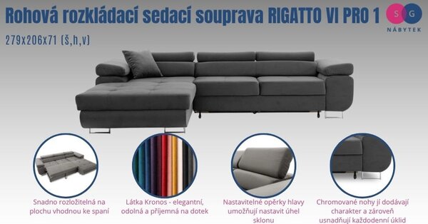 Rohová rozkládací sedací souprava RIGATTO VI PRO 1 Levá Béžová