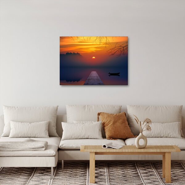 Obraz mostu při západu slunce (70x50 cm)