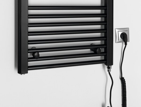 Aqualine - Koupelnový elektrický radiátor DIRECT-E 300W 96x45 cm matná černá