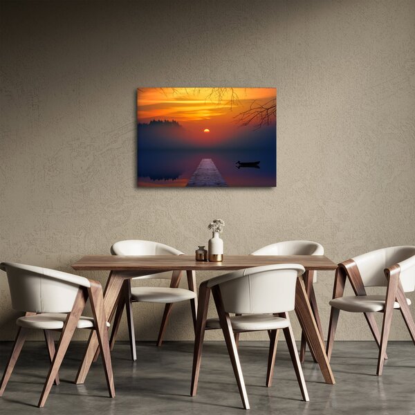 Obraz mostu při západu slunce (70x50 cm)