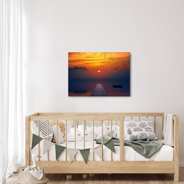 Obraz mostu při západu slunce (70x50 cm)