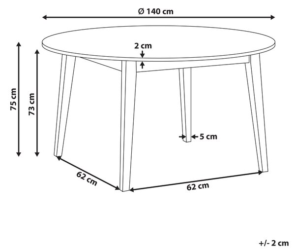 Jídelní stůl HUNTLEY Tmavý dub 140 cm 140 cm