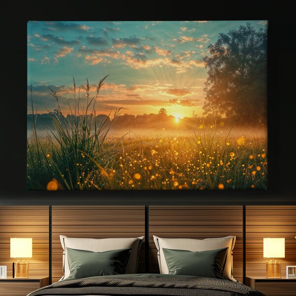Obraz na plátně - Už se smráká nad loukou FeelHappy.cz Velikost obrazu (šířka x výška): 40 x 30 cm