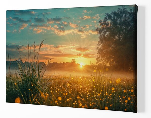 Obraz na plátně - Už se smráká nad loukou FeelHappy.cz Velikost obrazu (šířka x výška): 40 x 30 cm
