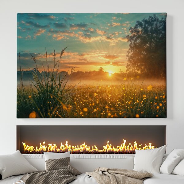 Obraz na plátně - Už se smráká nad loukou FeelHappy.cz Velikost obrazu (šířka x výška): 40 x 30 cm